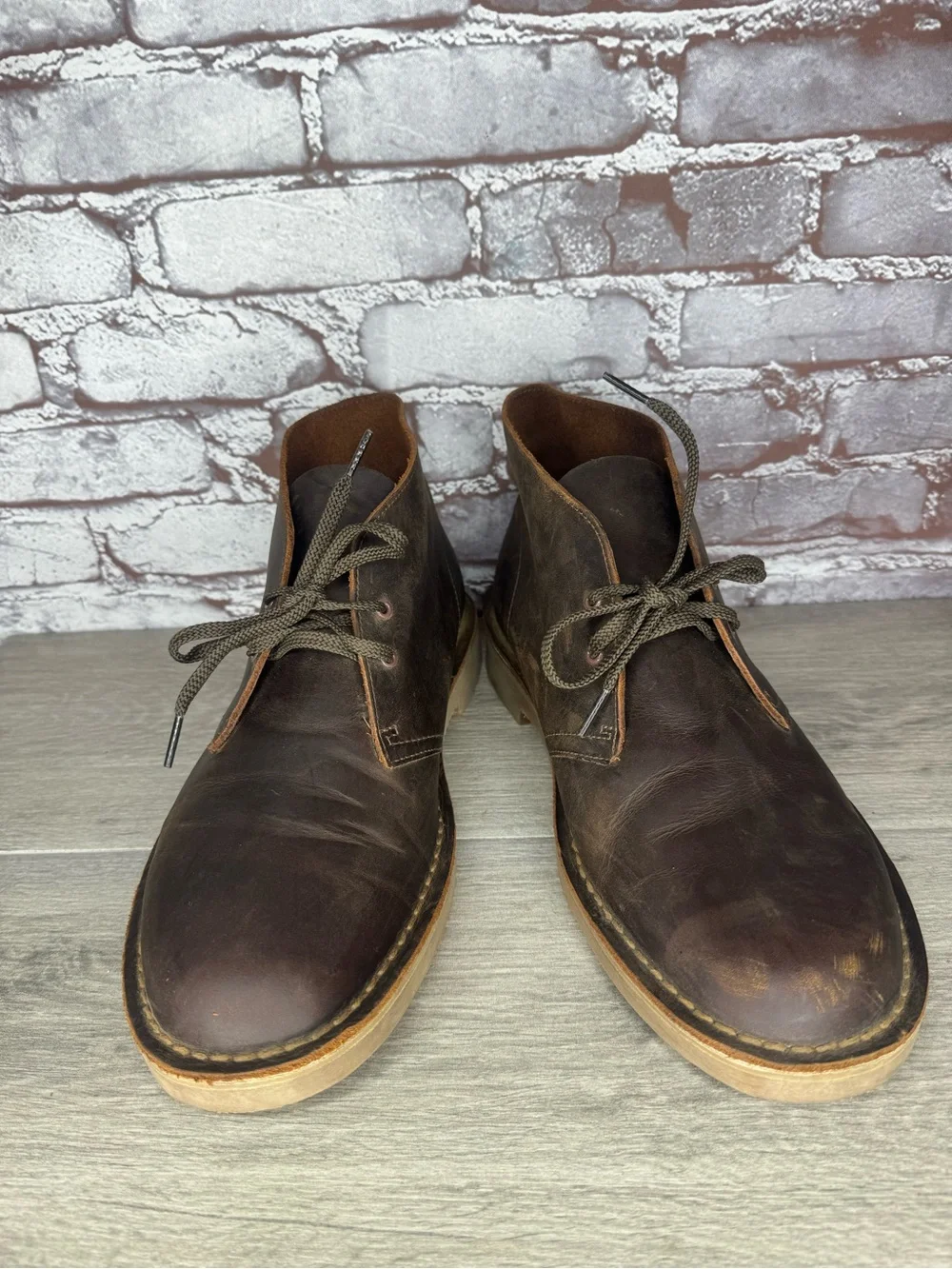 Clarks Originals Chukka Brown Nubuck Leather Desert Boots Men Sz 12M US/46EU